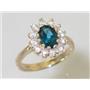 10K, 14K or 18K Gold Ladies Ring, London Blue Topaz, R235