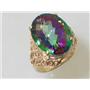 10K, 14K or 18K Gold Ladies Ring, Mystic Fire Topaz, R291