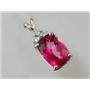 925 Sterling Silver Pendant, Pure Pink Topaz, SP042