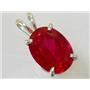 925 Sterling Silver Pendant, Created Ruby, SP004