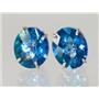 14k Gold Post Earrings, Neptunes Garden Topaz, E202
