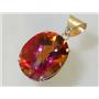 P082, Twilight Fire Topaz 14k Gold Pendant