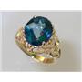 10K, 14K or 18K Gold Ladies Ring, Neptune Garden Topaz, R114