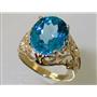 10K, 14K or 18K Gold Ladies Ring, Swiss Blue Topaz, R114