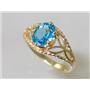 10K, 14K or 18K Gold Ladies Ring, Swiss Blue Topaz, R137