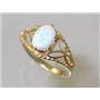10K, 14K or 18K Gold Ladies Ring, Created White Opal, R137