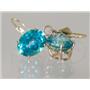 14k Gold Leverback Earrings, Paraiba Topaz, E107