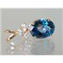 P043, Neptune Garden Topaz 14k Gold Pendant