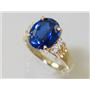 10K, 14K or 18K Gold Ladies Ring, Created Blue Sapphire, R123