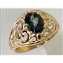 10K, 14K or 18K Gold Ladies Ring, Mystic Fire Topaz, R111