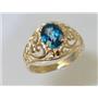 10K, 14K or 18K Gold Ladies Ring, Neptune Garden Topaz, R111