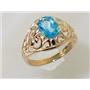 10K, 14K or 18K Gold Ladies Ring, Swiss Blue Topaz, R111