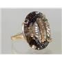 10K, 14K or 18K Gold Ladies Ring, Smoky Quartz (Concave Cut), R129