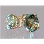 14k Gold Post Earrings, Green Amethyst, E102
