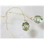 14k Gold Threader Earrings, Green Amethyst, E103
