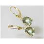 14k Gold Leverback Earrings, Green Amethyst, E107