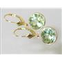 14k Gold Leverback Earrings, Green Amethyst, E211
