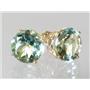 14k Gold Post Earrings, Green Amethyst, E212