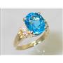 10K, 14K or 18K Gold Ladies Ring, Swiss Blue Topaz, R123