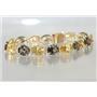 B003, Citrine & Smoky Quartz Gold Bracelet
