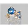 14k Gold Post Earrings, Neptune Garden Topaz, E012