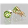 14k Gold Post Earrings, Peridot, E012