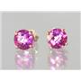 14k Gold Post Earrings, Pure Pink Topaz, E012