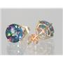 14k Gold Post Earrings, Mystic Fire Topaz, E112