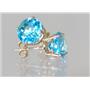 14k Gold Post Earrings, Swiss Blue Topaz, E112