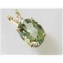 P018, Green Amethyst 14k Gold Pendant