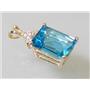 P042, Swiss Blue Topaz 14k Gold Pendant