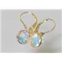14k Gold Leverback Earrings, Mercury Mist Topaz, E111