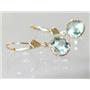 14k Gold Leverback Earrings, Green Amethyst, E111