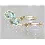 14k Gold Leverback Earrings, Green Amethyst, E001