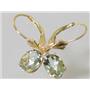 14k Gold Leverback Earrings, Green Amethyst, E007