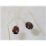 14k Gold Threader Earrings, Mozambique Garnet, E103