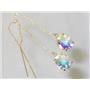 14k Gold Threader Earrings, Mercury Mist Topaz, E103