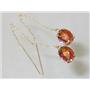 14k Gold Threader Earrings, Twilight Fire Topaz, E103