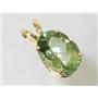 P084, Green Amethyst 14k Gold Pendant