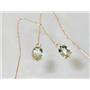 14k Gold Threader Earrings, Green Amethyst, E003