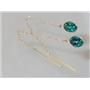 14k Gold Threader Earrings, Paraiba Topaz, E005