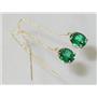 14k Gold Threader Earrings, Russian Nanocrystal Emerald, E103