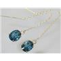 E103, Quantum London Blue Topaz 14k  Earrings, 6 cts