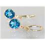 14k Gold Leverback Earrings, Neptune Garden Topaz, E111