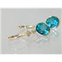 14k Gold Leverback Earrings, Paraiba Topaz, E111