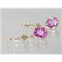 14k Gold Leverback Earrings, Pure Pink Topaz, E111