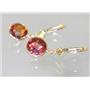 14k Gold Leverback Earrings, Twilight Fire Topaz, E111