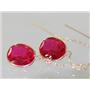 14k Gold Threader Earrings, Created Ruby, E205