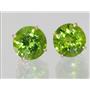 14k Gold Post Earrings, Peridot Topaz, E212