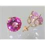 14k Gold Post Earrings, Pure Pink Topaz, E212